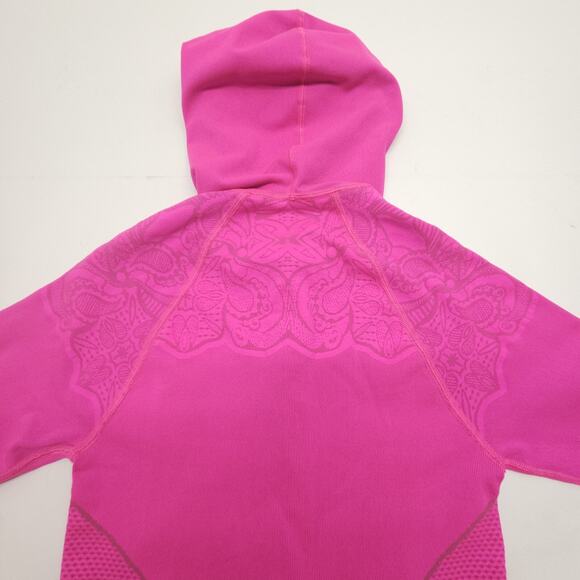 Athleta Hoodie Women S Pink Bodyfit Stretch Zip Activewear Gym EUC - Picture 3 of 8